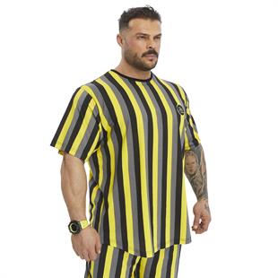 Mens Oversize Striped Cooton Gym Shirt Rag Top