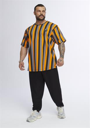 Mens Oversize Striped Cooton Gym Shirt Rag Top