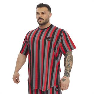 Mens Oversize Striped Cooton Gym Shirt Rag Top