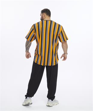 Mens Oversize Striped Cooton Gym Shirt Rag Top