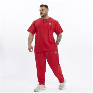 Mens Oversize T-shirt Cotton Lace Up Training Rag Top