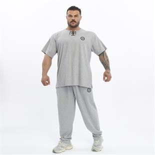 Mens Oversize T-shirt Cotton Lace Up Training Rag Top