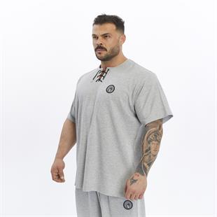 Mens Oversize T-shirt Cotton Lace Up Training Rag Top