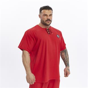 Mens Oversize T-shirt Cotton Lace Up Training Rag Top
