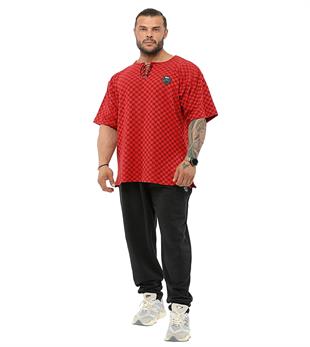 Mens Oversize T-shirt Plaid Rag Top