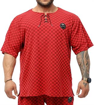 Mens Oversize T-shirt Plaid Rag Top