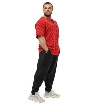 Mens Oversize T-shirt Plaid Rag Top