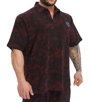 Mens Oversize Technic Camo Polo T-shirt