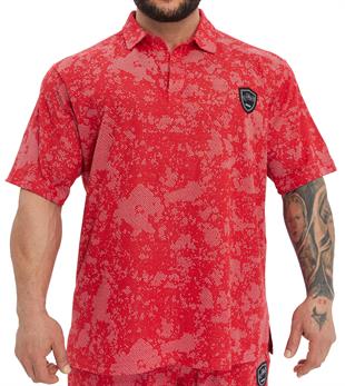 Mens Oversize Technic Camo Polo T-shirt