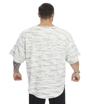 Mens Oversize Thick Textured Fabric Rag Top T-shirt 