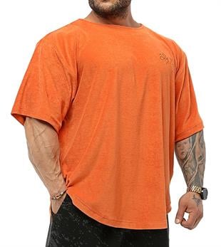 Mens Oversize Towel Rag Top T-shirt Big Sam 3344-Orange