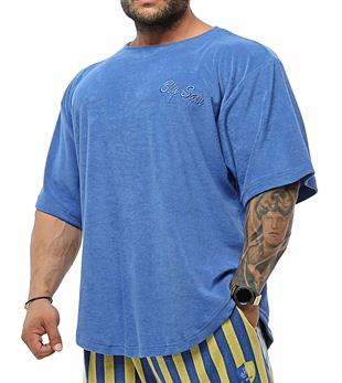 Mens Oversize Towel Rag Top T-shirt Big Sam 3344-Blue