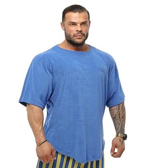 Mens Oversize Towel Rag Top T-shirt Big Sam 3344-Blue