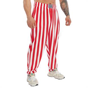 Mens Relaxed Baggy Pants Cotton Stripped