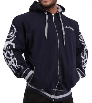 Mens Relaxed Winter Jacket Cotton Zippered Hoodie