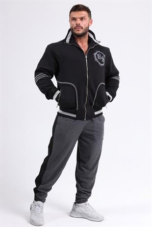 Mens Relaxed Winter Jacket Cotton Zippered Hoodie