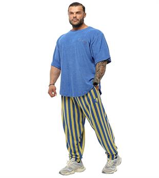 Mens Striped Loose Fit Striped Baggy Sweatpants PNT1381-YELLOW