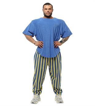 Mens Striped Loose Fit Striped Baggy Sweatpants PNT1381-YELLOW