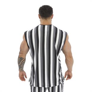 Mens Striped Tank Top Cotton