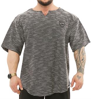 Mens Textured Knitted Oversize Rag Top T-shirt