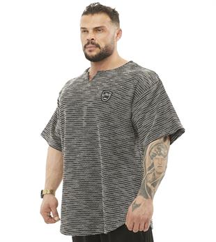 Mens Textured Knitted Oversize Rag Top T-shirt