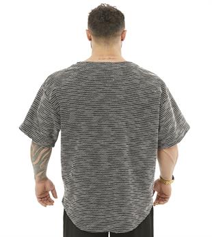 Mens Textured Knitted Oversize Rag Top T-shirt