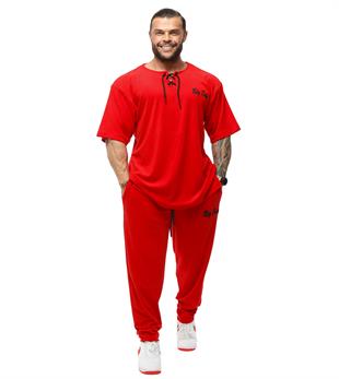 Mens Towel Sweatpants with Pockets Big Sam PNT1383-Red