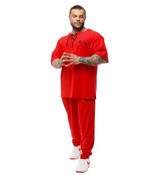 Mens Towel Sweatpants with Pockets Big Sam PNT1383-Red