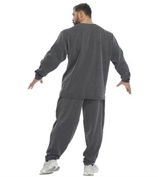 Mens Winter Sweatshirt Oversize Striped Design