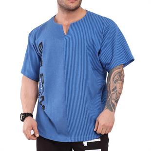 Oversize Bodybuilding Rag Top T-shirt Blue