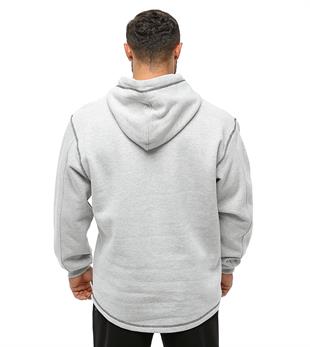 Oversize Long Sleeve Hooded Soft Texture Winter Sweater Grey