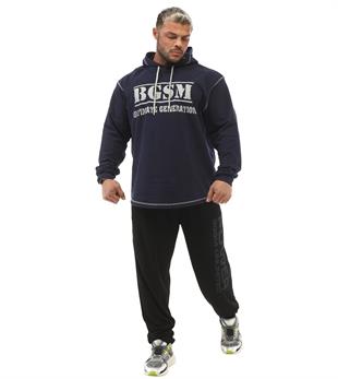 Oversize Long Sleeve Hooded Soft Texture Winter Sweater Dark Blue