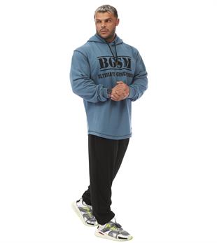 Oversize Long Sleeve Hooded Soft Texture Winter Sweater Light Blue