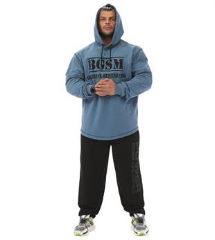 Oversize Long Sleeve Hooded Soft Texture Winter Sweater Light Blue