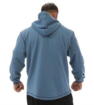 Oversize Long Sleeve Hooded Soft Texture Winter Sweater Light Blue