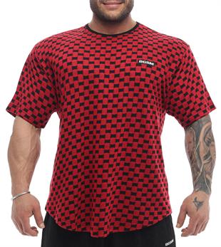 Oversize Plaid Design Rag Top Red