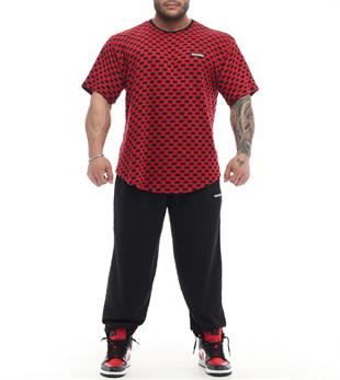 Oversize Plaid Design Rag Top Red