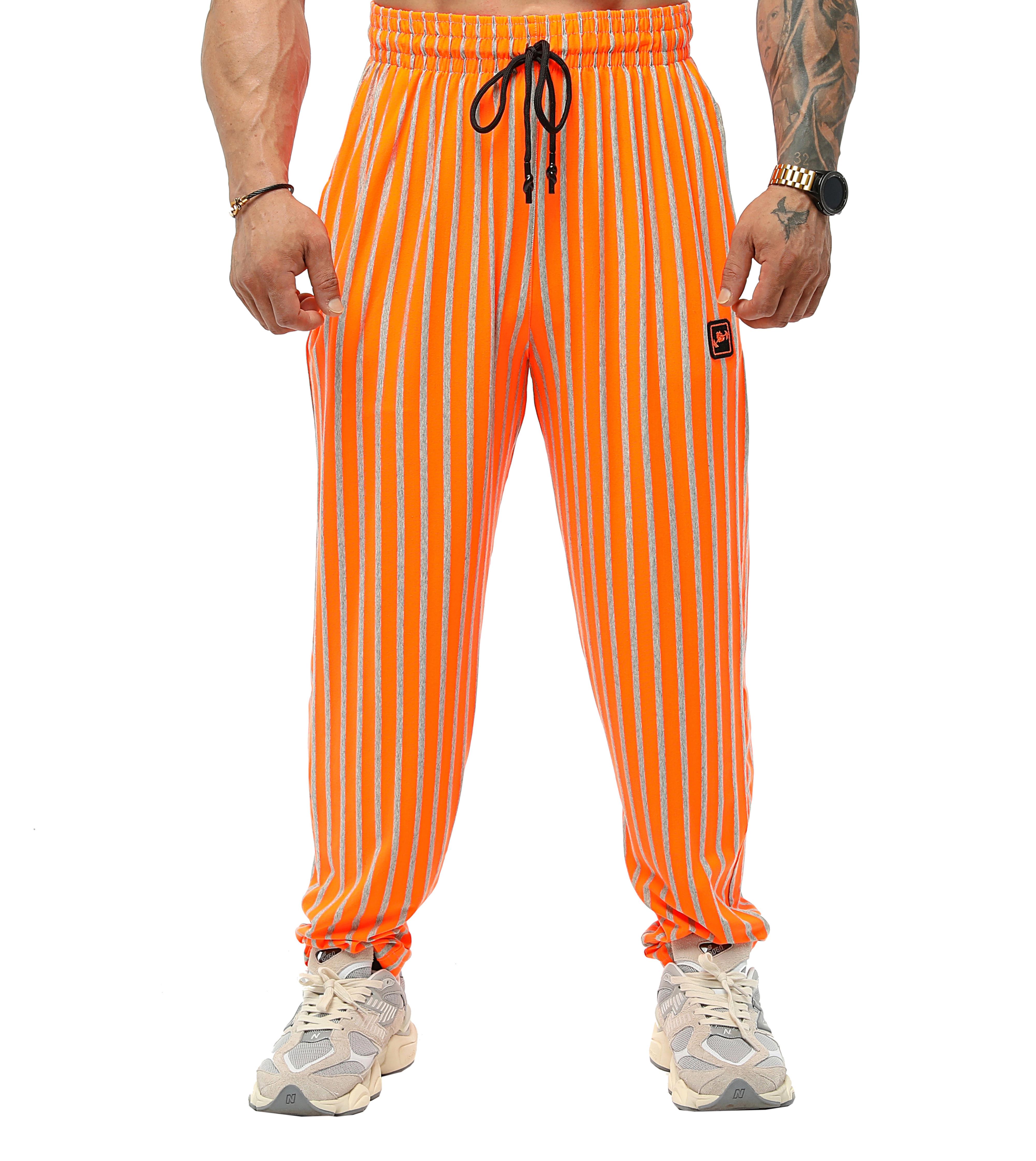 Loose Fit Neon Gym Pants Orange Big Sam 1188