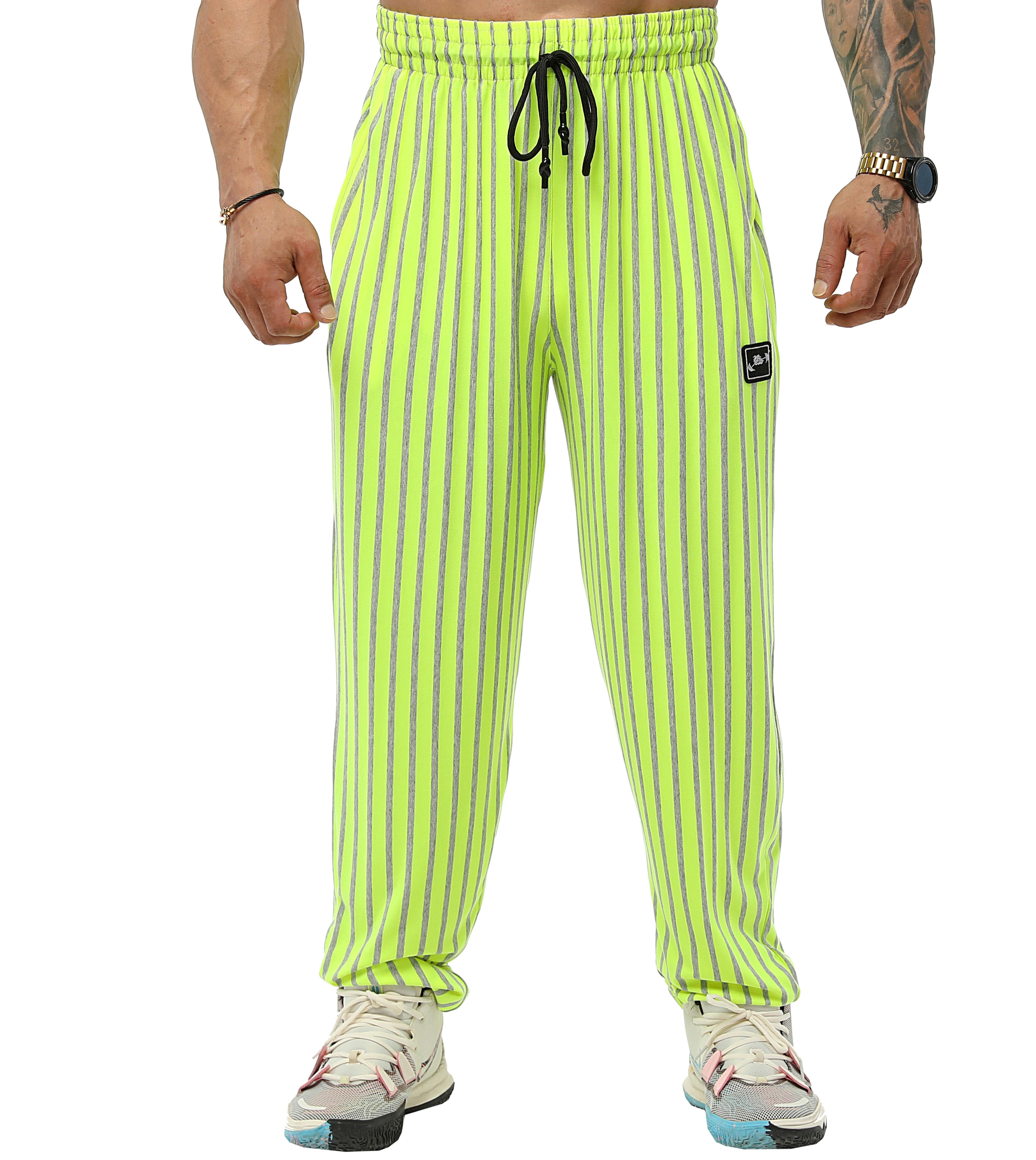Loose Fit Neon Gym Pants Yellow Big Sam 1189