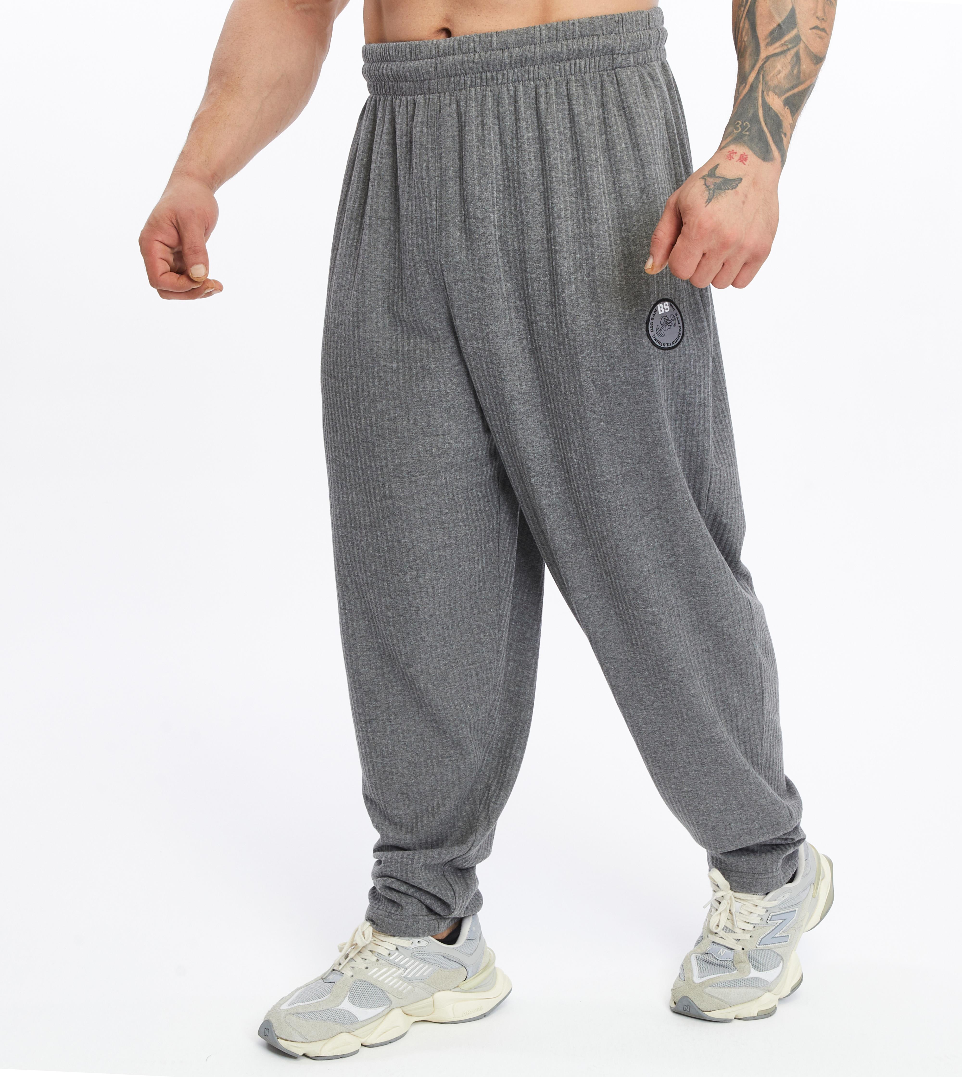 Mens Casual Cotton Drawstring Pants Elastic Waist Side Pockets 