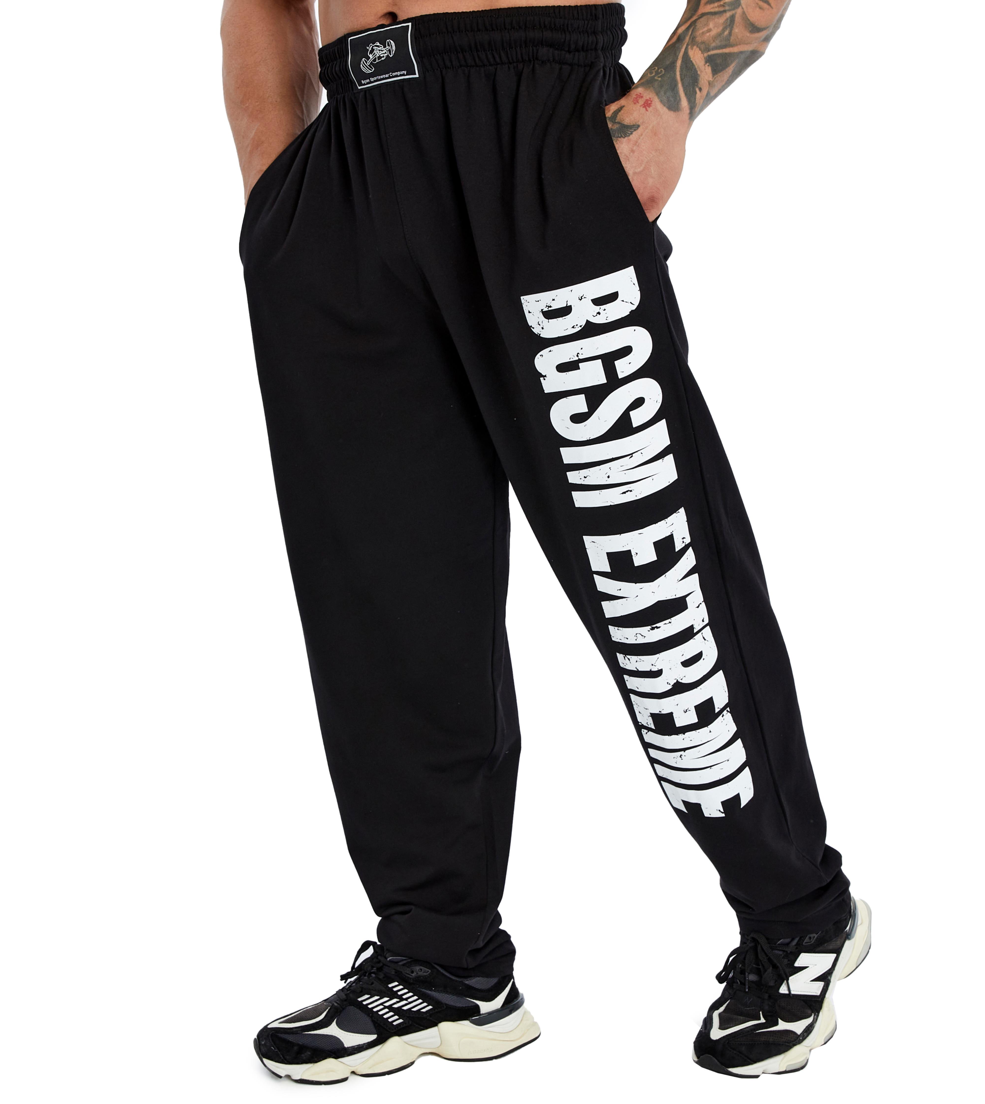Mens Gym Pants Loose Fit Cotton Baggy Pant