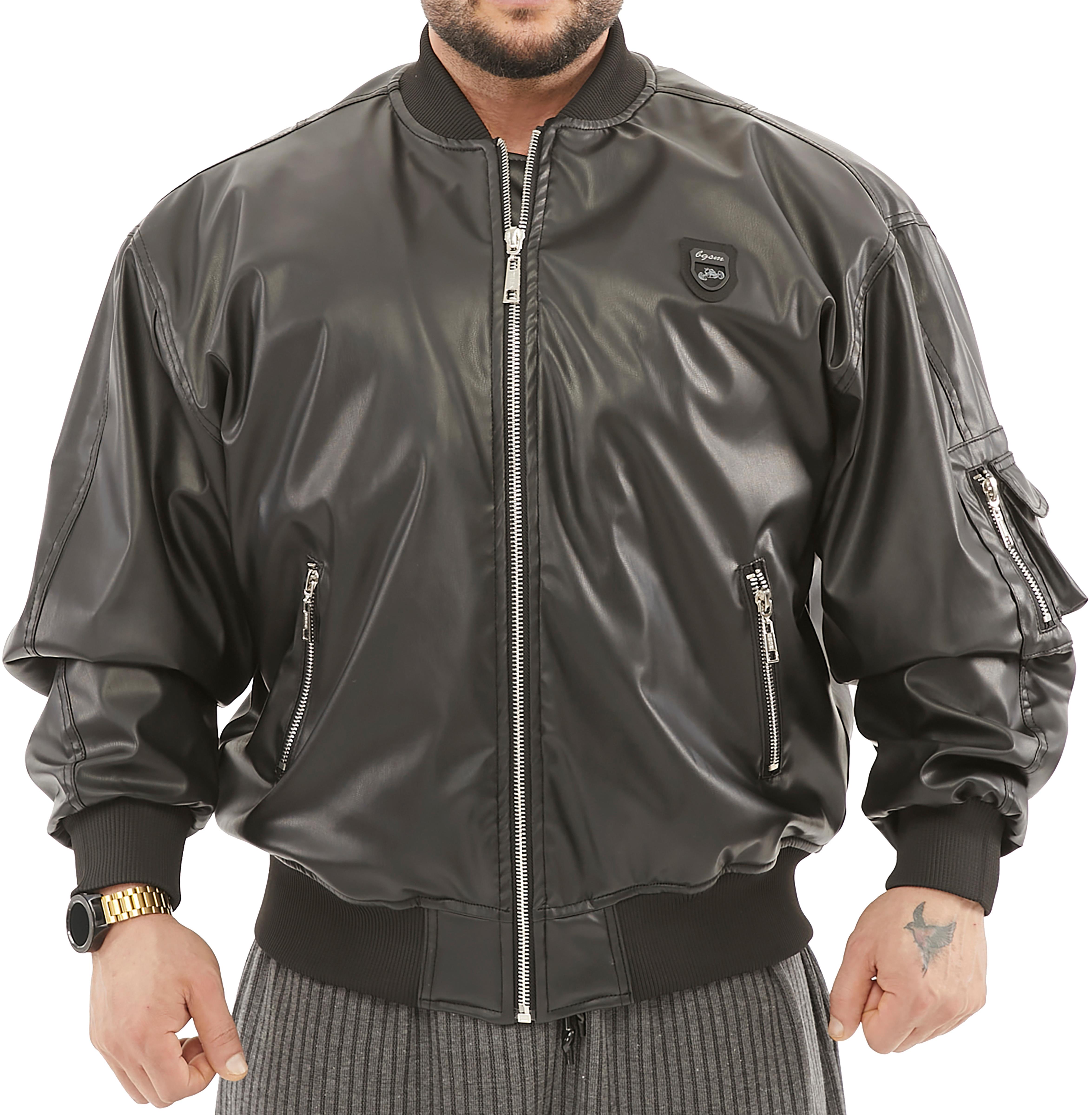 Mens Leather Bomber Jacket