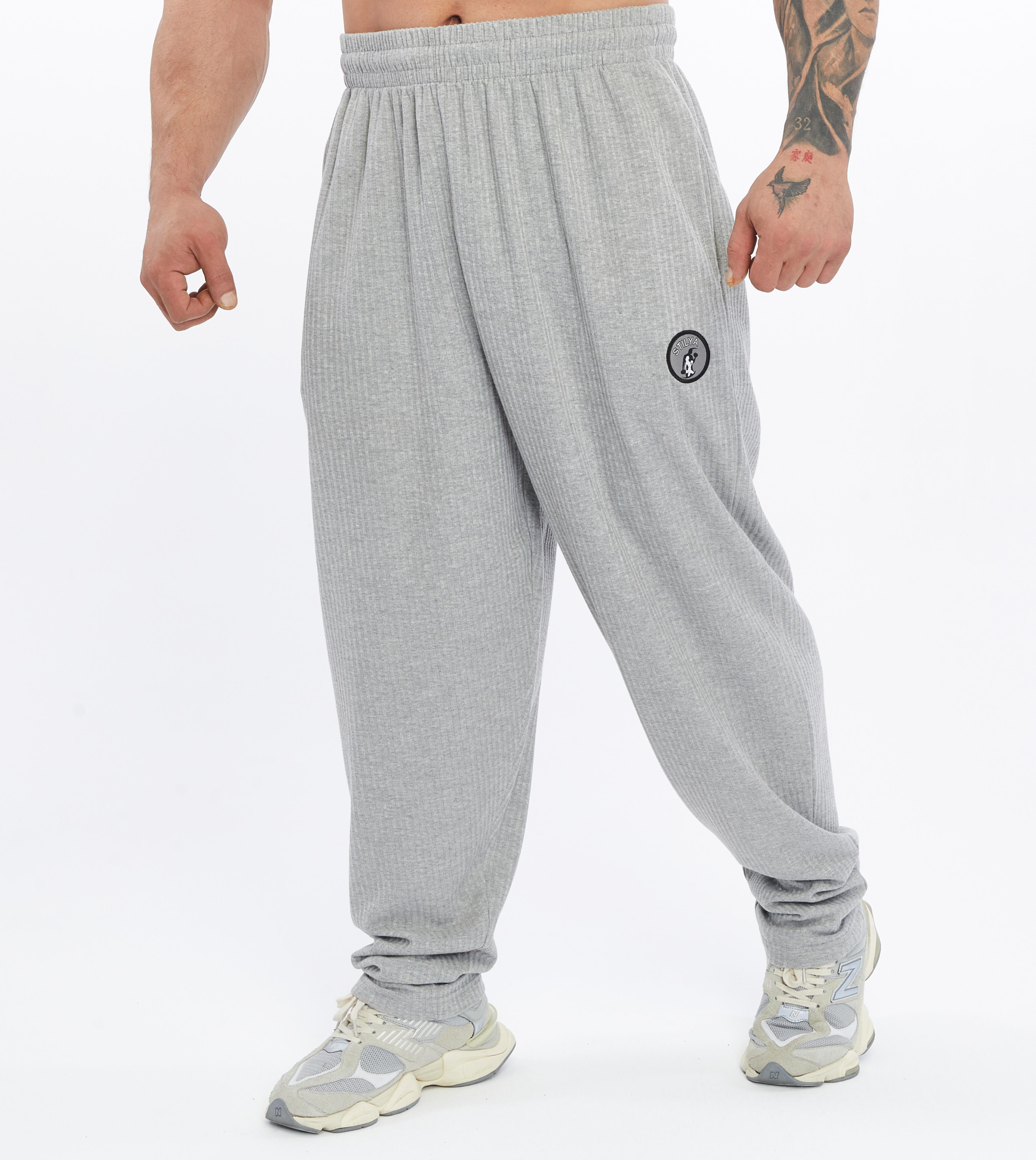 Men's Loose Fit Cotton Sweatpants with Pockets