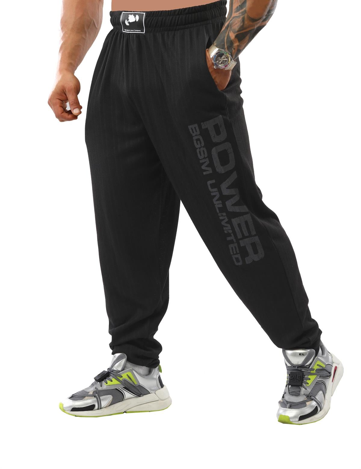 Men's Loose Fit Sweatpants Black Big Sam PNT1350