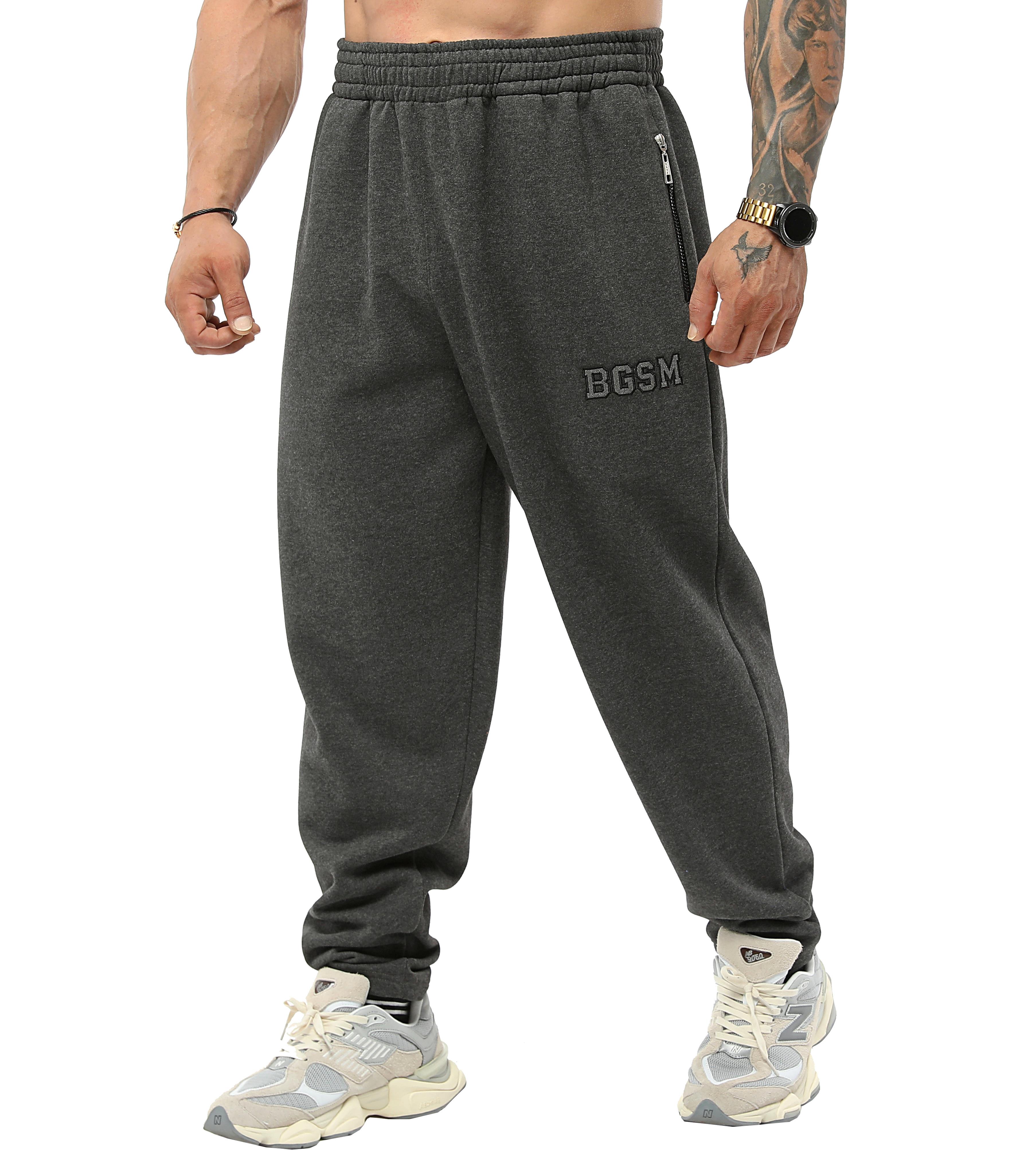 Men's Luxury Winter Sweatpants with Zippered Pockets Anthracite