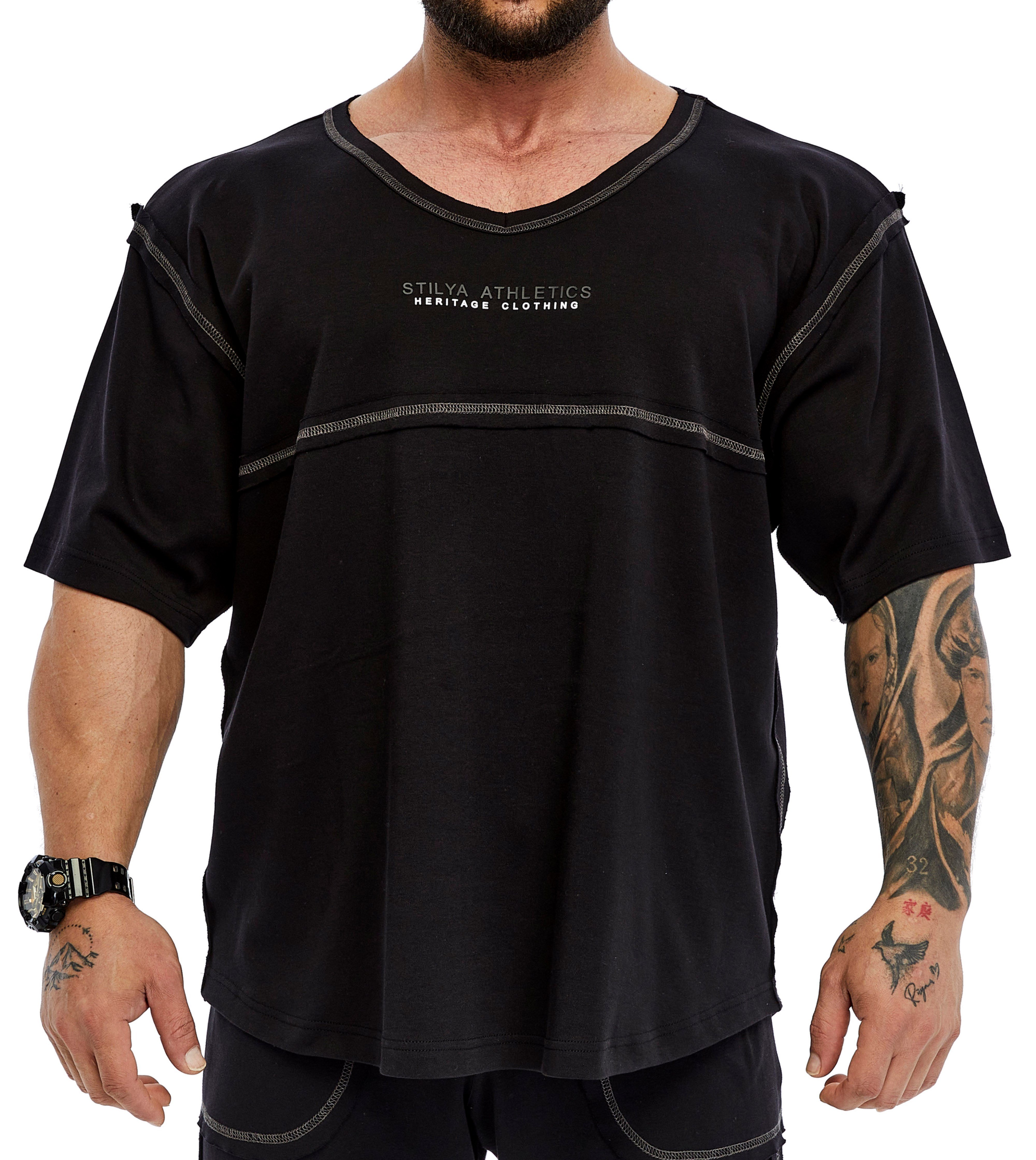 Men's Oversize Open V-neck T-shirt