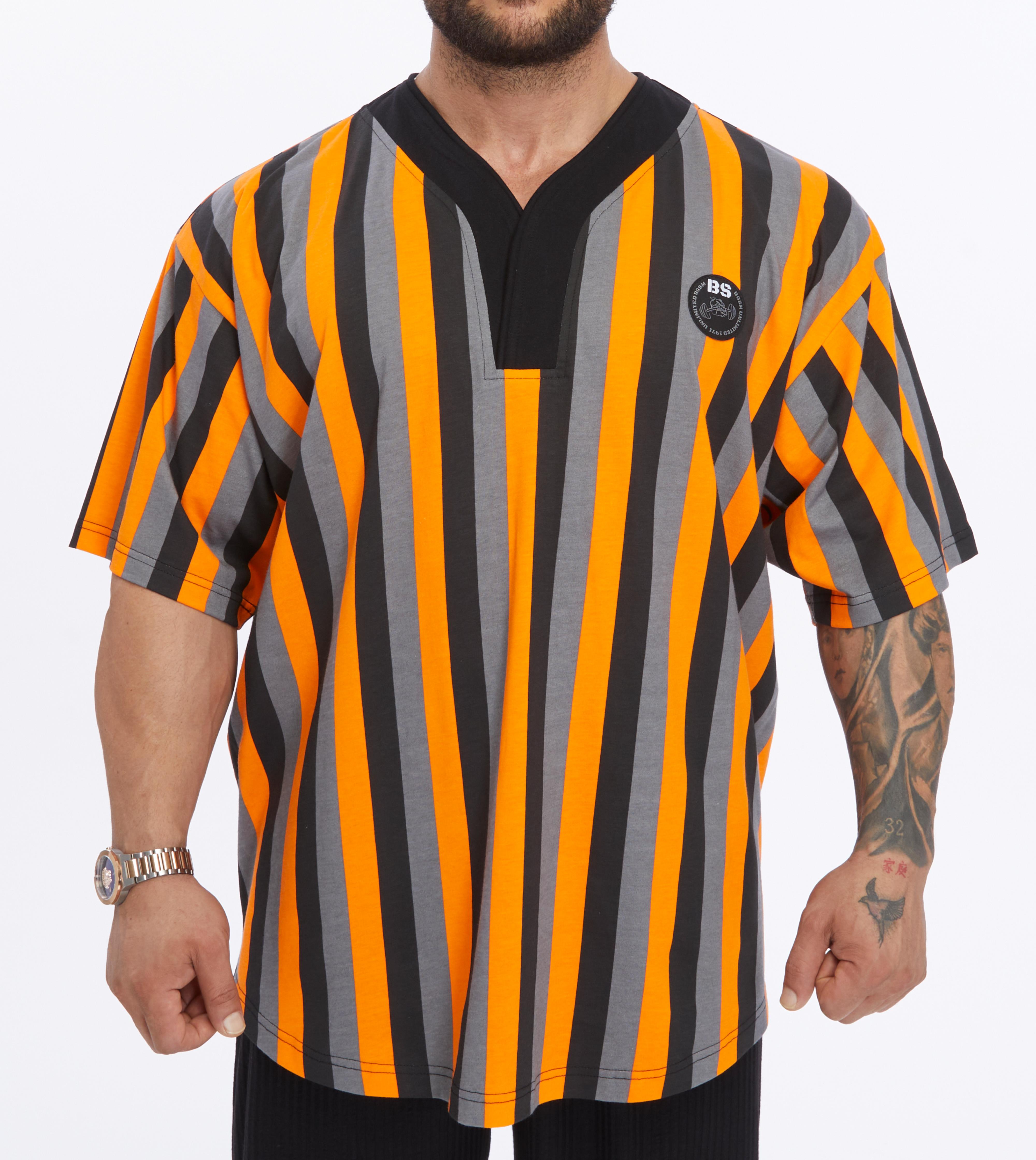 Mens Oversize Rag Top Striped Cotton T-shirt
