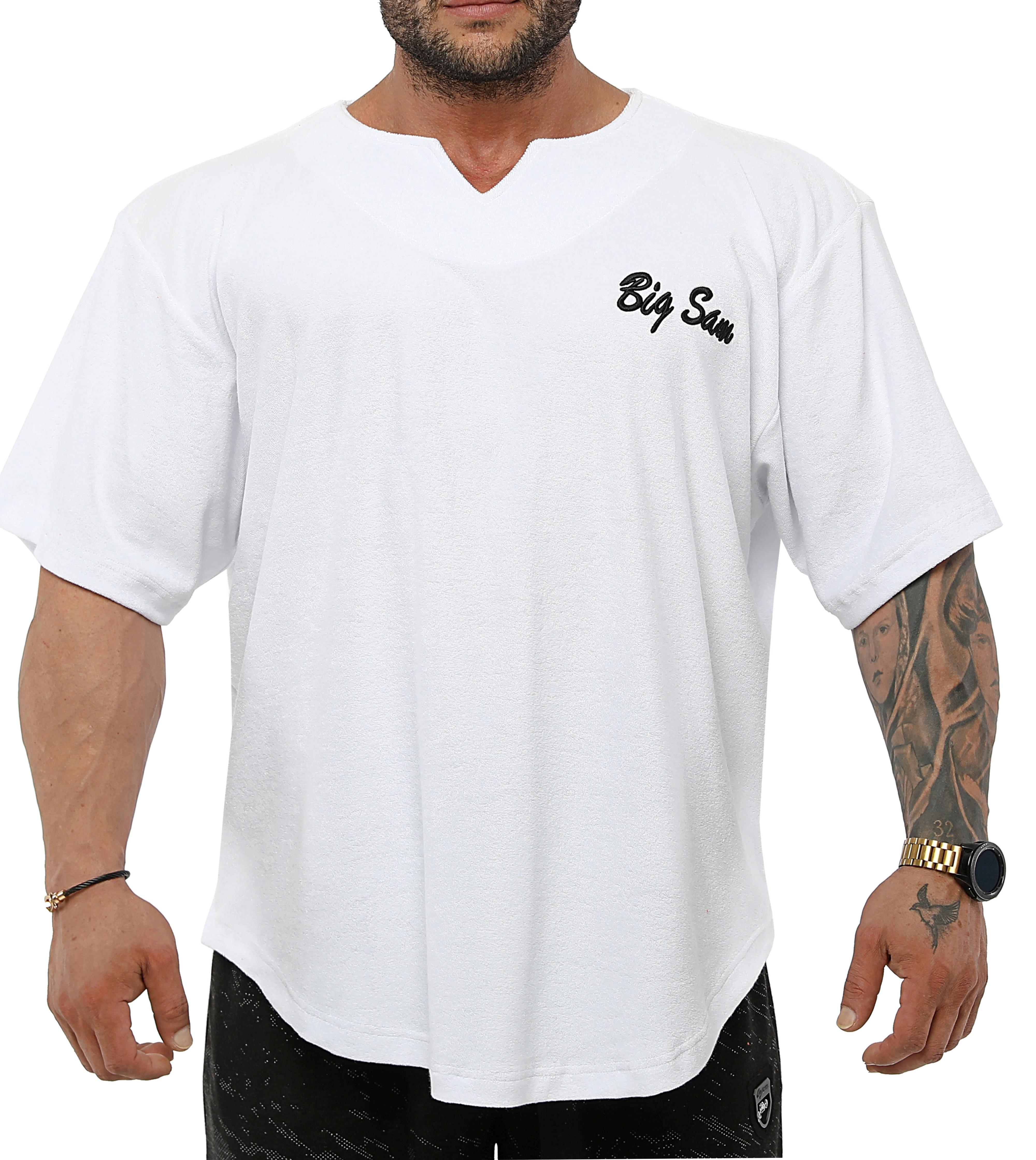 Men's Oversize Rag Top White Towel Fabric T-shirt Big Sam 3342-White
