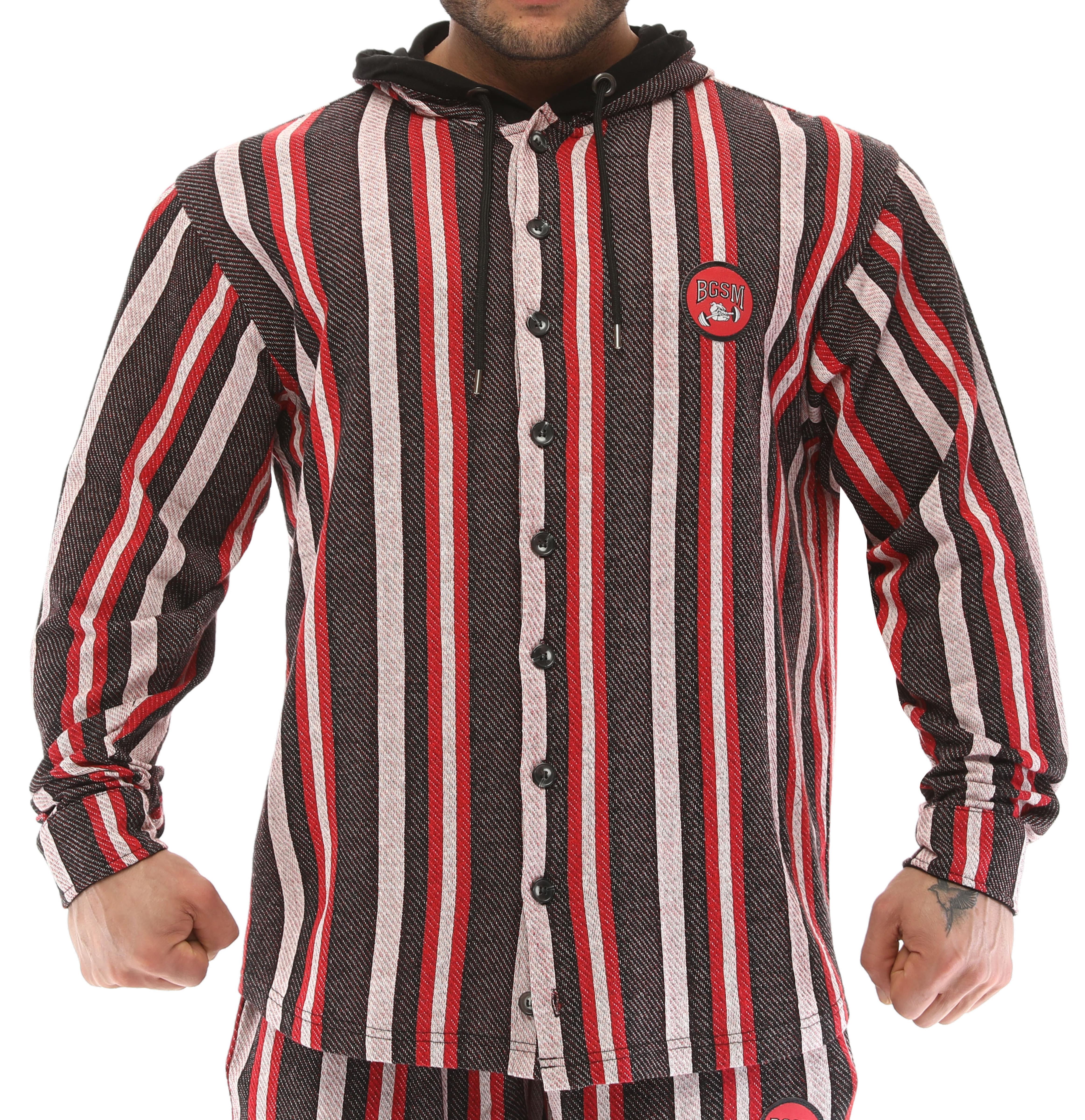 Mens Oversize Shirt Hooded Long Sleeve
