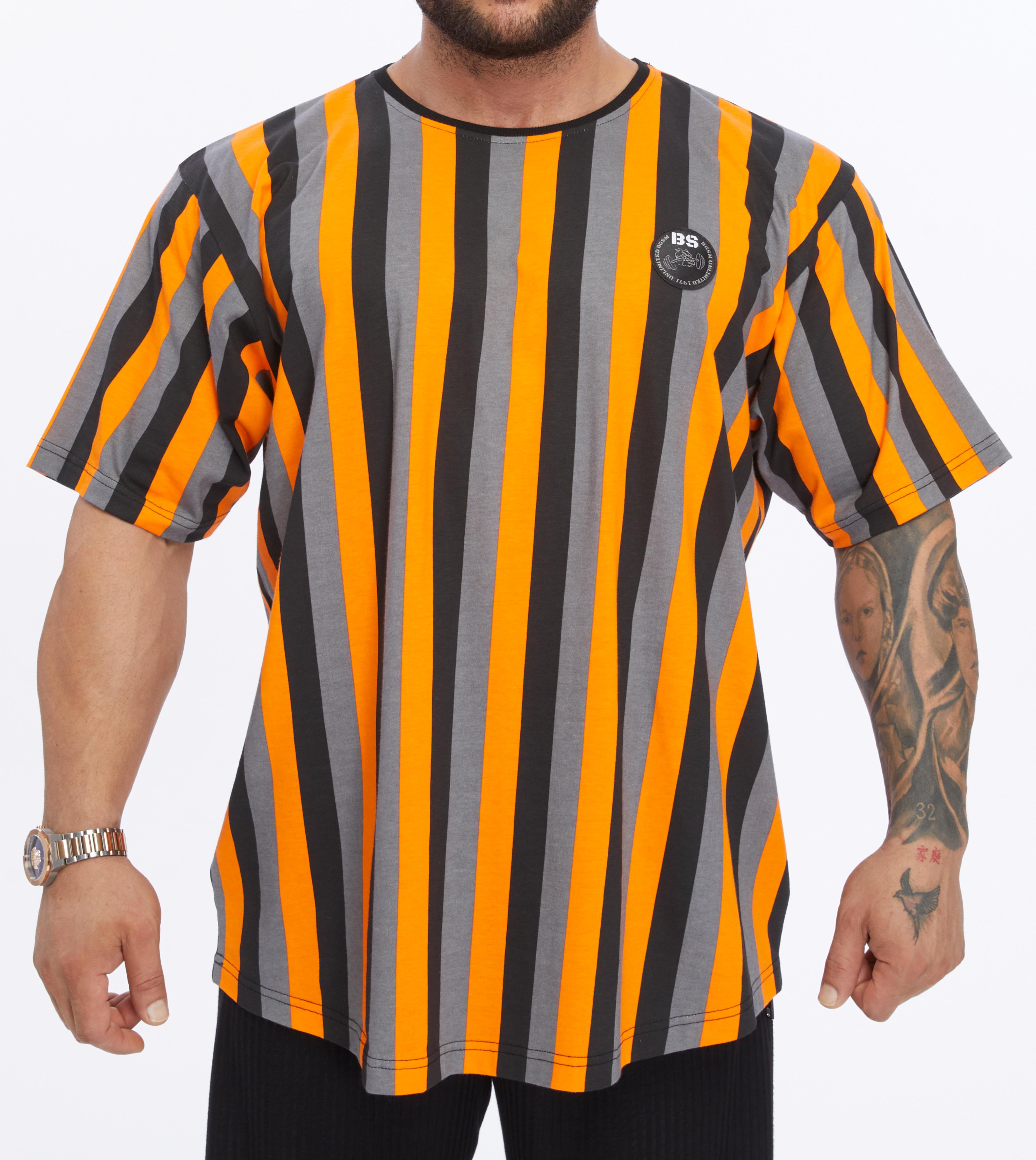 Mens Oversize Striped Cooton Gym Shirt Rag Top